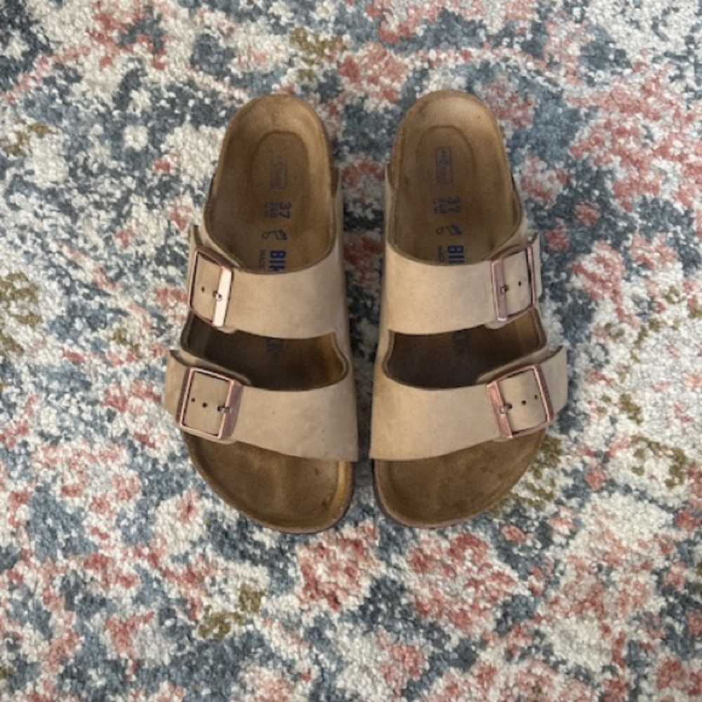 Birkenstock Tan Sandals Two-Strap Comfort - Picture 2 of 5